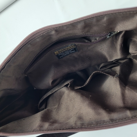 Great American Leather Crossbody Bag Brown Croco Style Leather Multi-Compartment - Picture 5 of 11